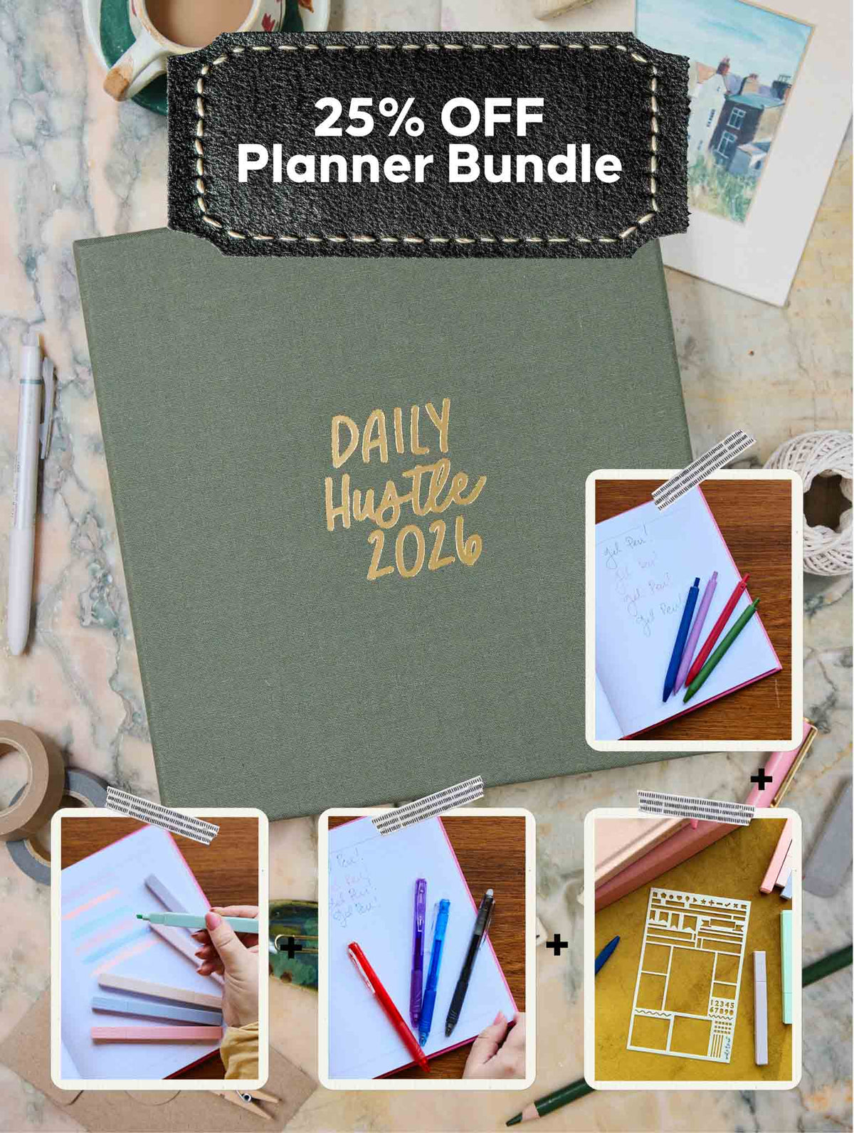 2026 Daily Hustle Planner Bundle. Pistachio