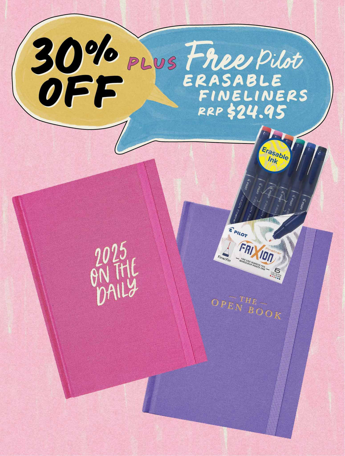 2025 On The Daily Planner + Open Book Violet Bundle + FREE PEN PACK!