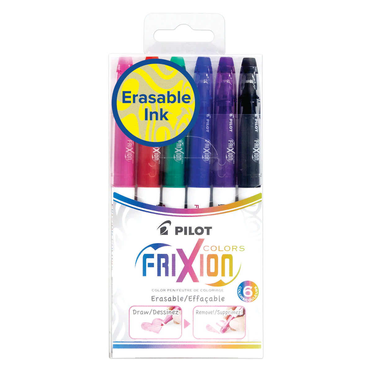 Pilot Frixion Colour Erasable Markers 6 Pack Assorted