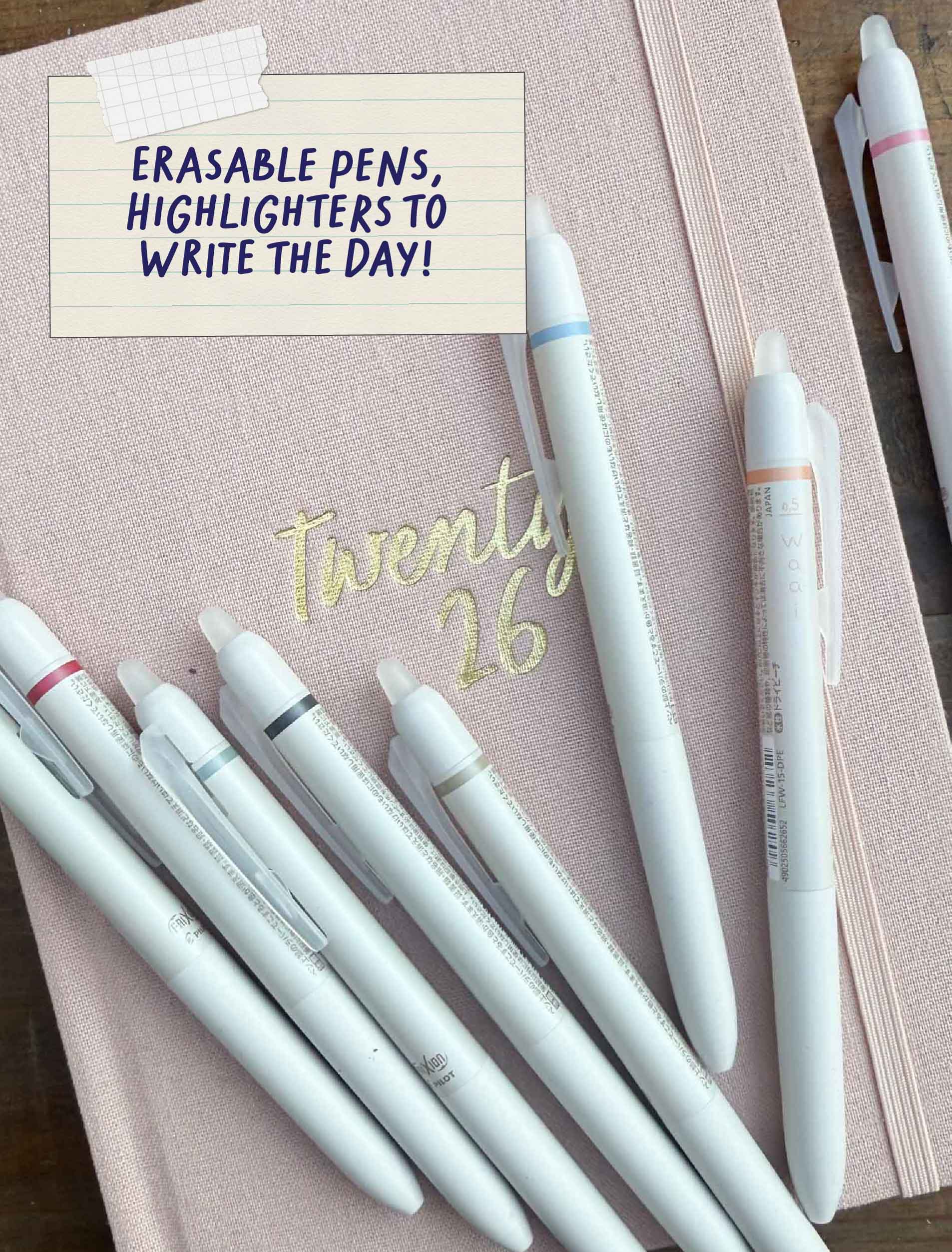 Erasable Pens, Highlighters, Rollerball Pens, Gell Pens