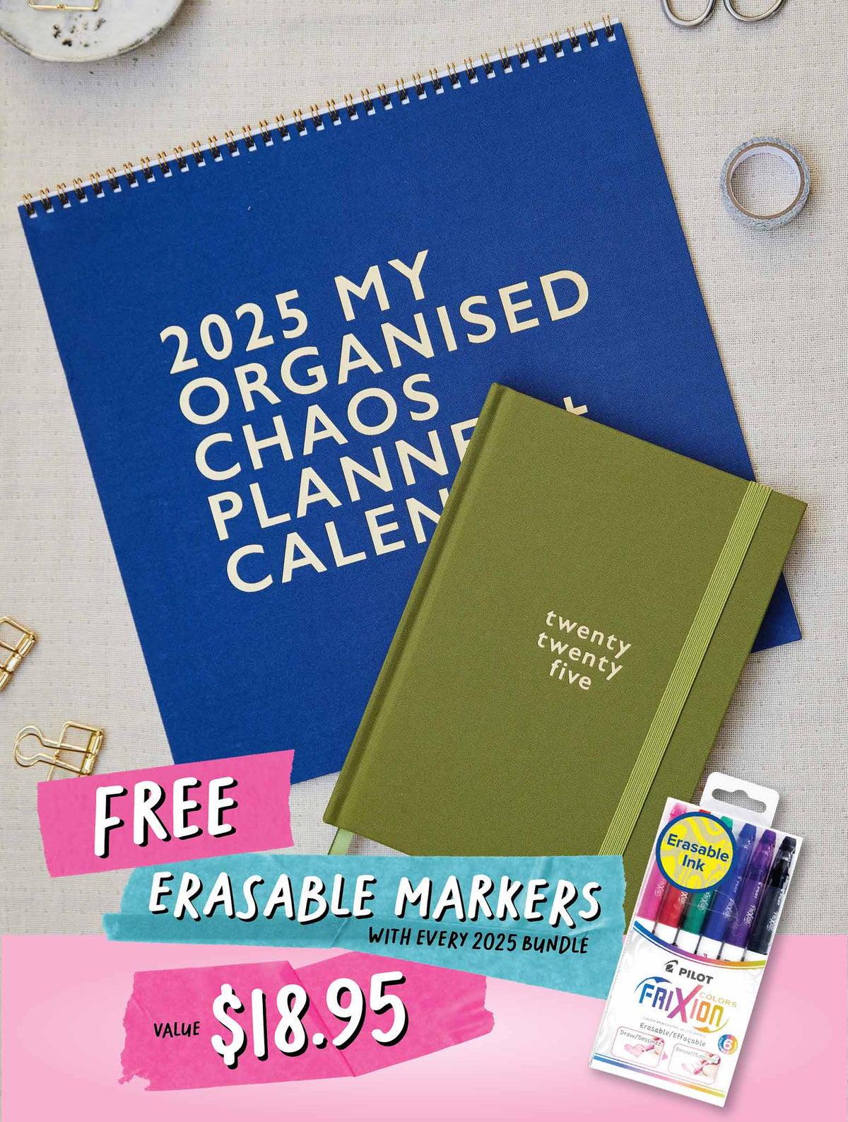 2025 Linen Calendar + Weekly Planner Forest Bundle + FREE GIFT!