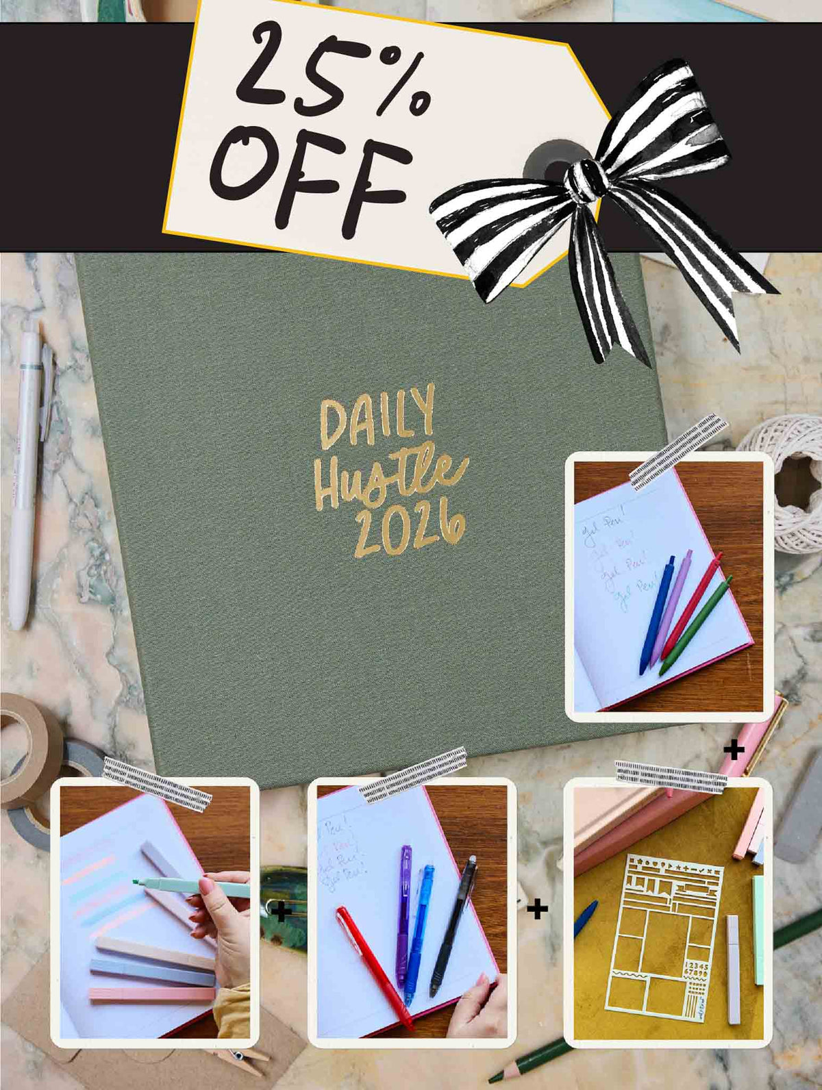 2026 Daily Hustle Planner Bundle. Pistachio