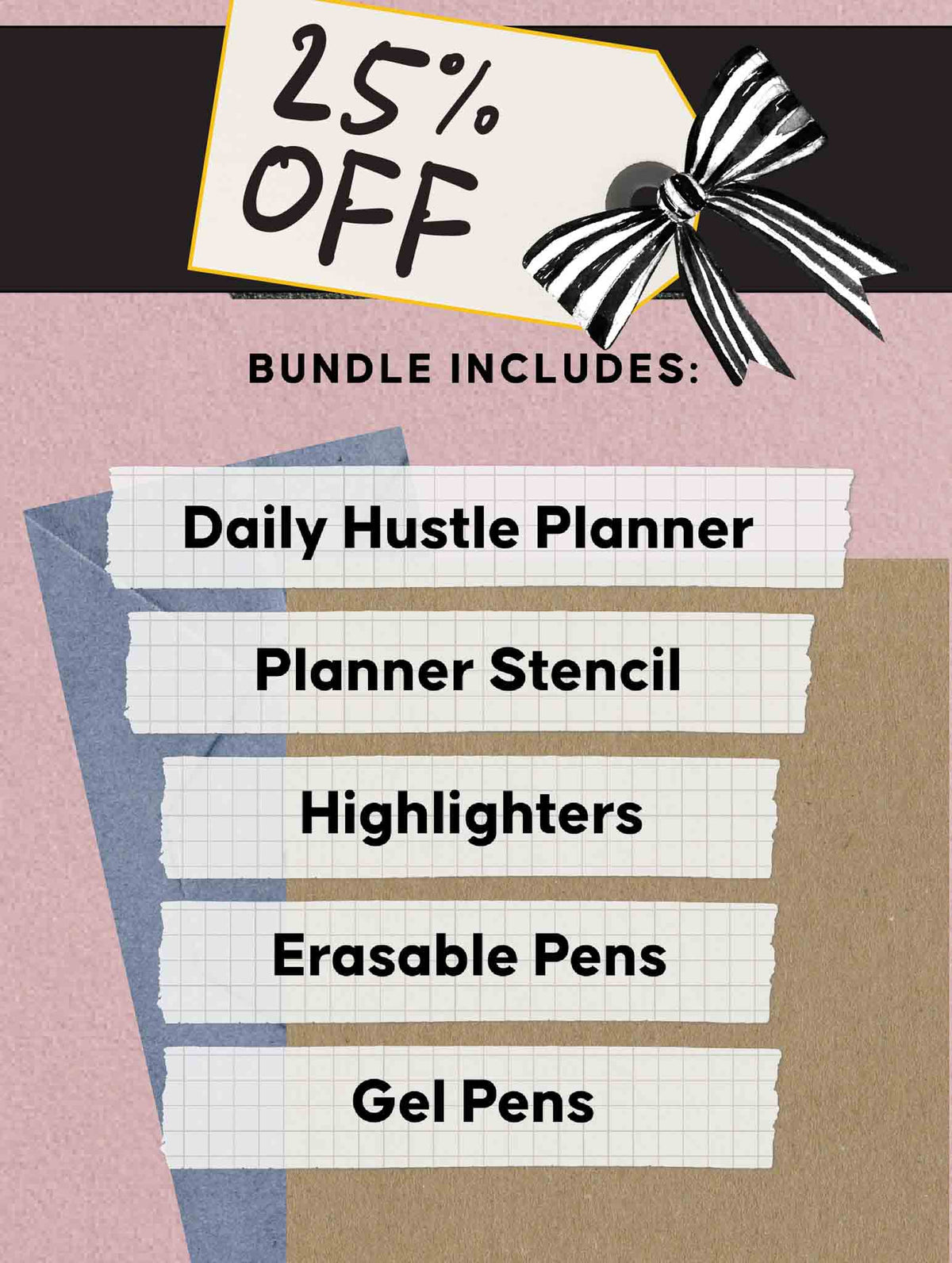 2026 Daily Hustle Planner Bundle. Rose