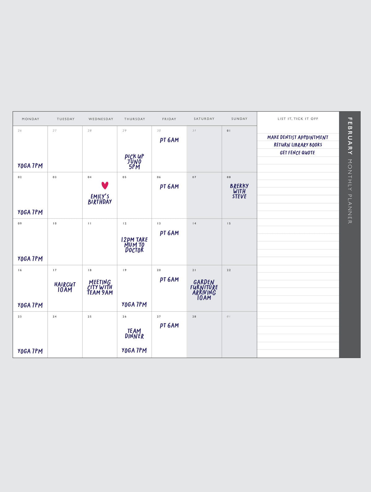 2026 Weekly Planner. Dusk. Preorder