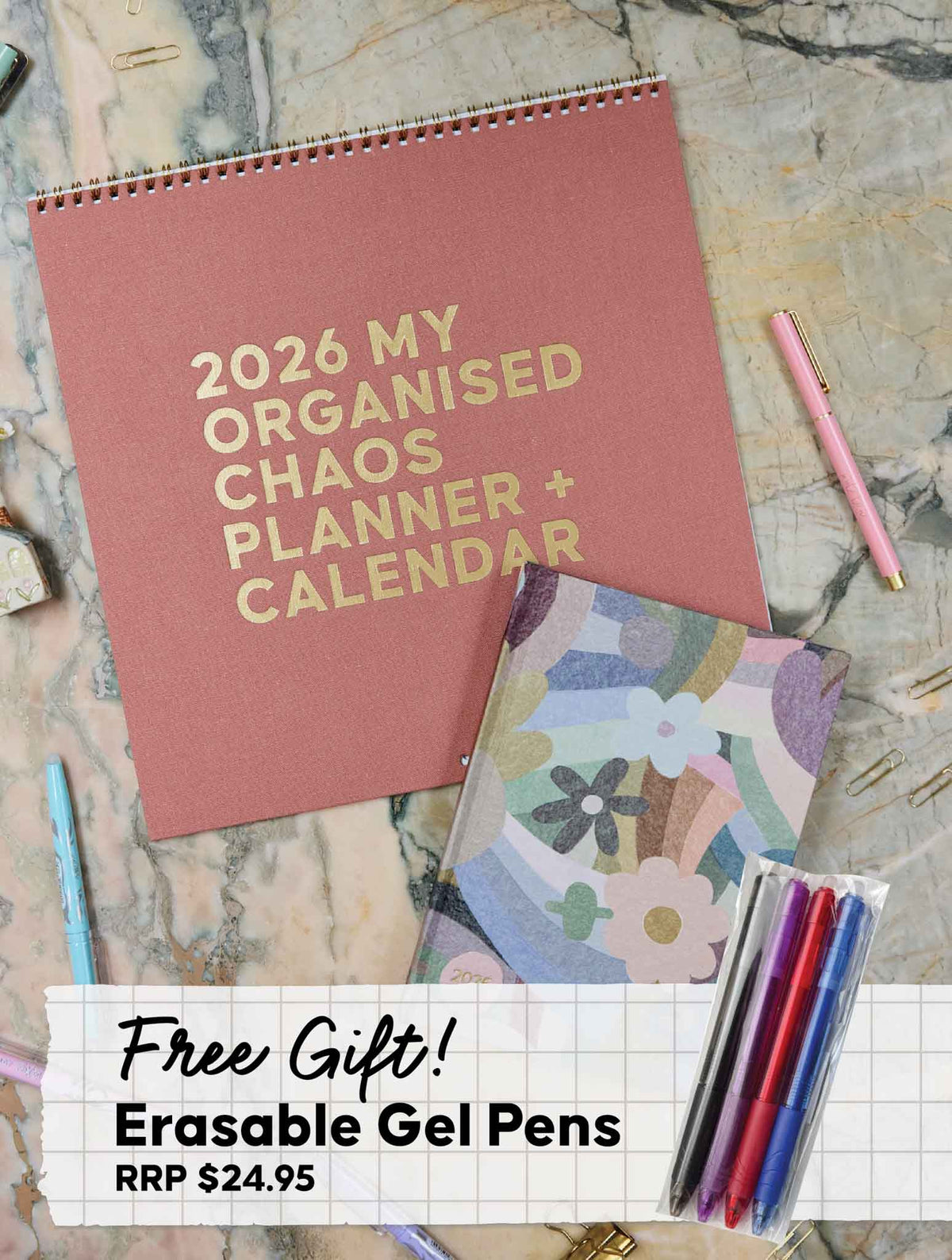 2026 Linen Planner Rose + Weekly Planner Flowers Bundle + FREE PEN PACK!