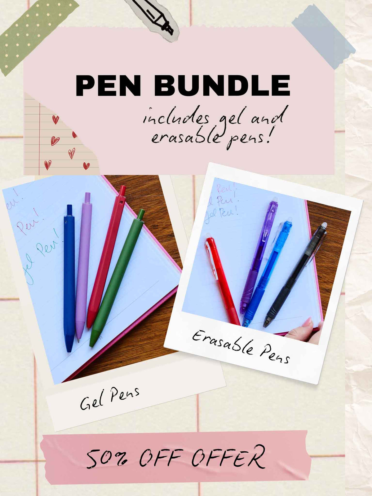 Pen Bundle. Gel + Erasable Pack