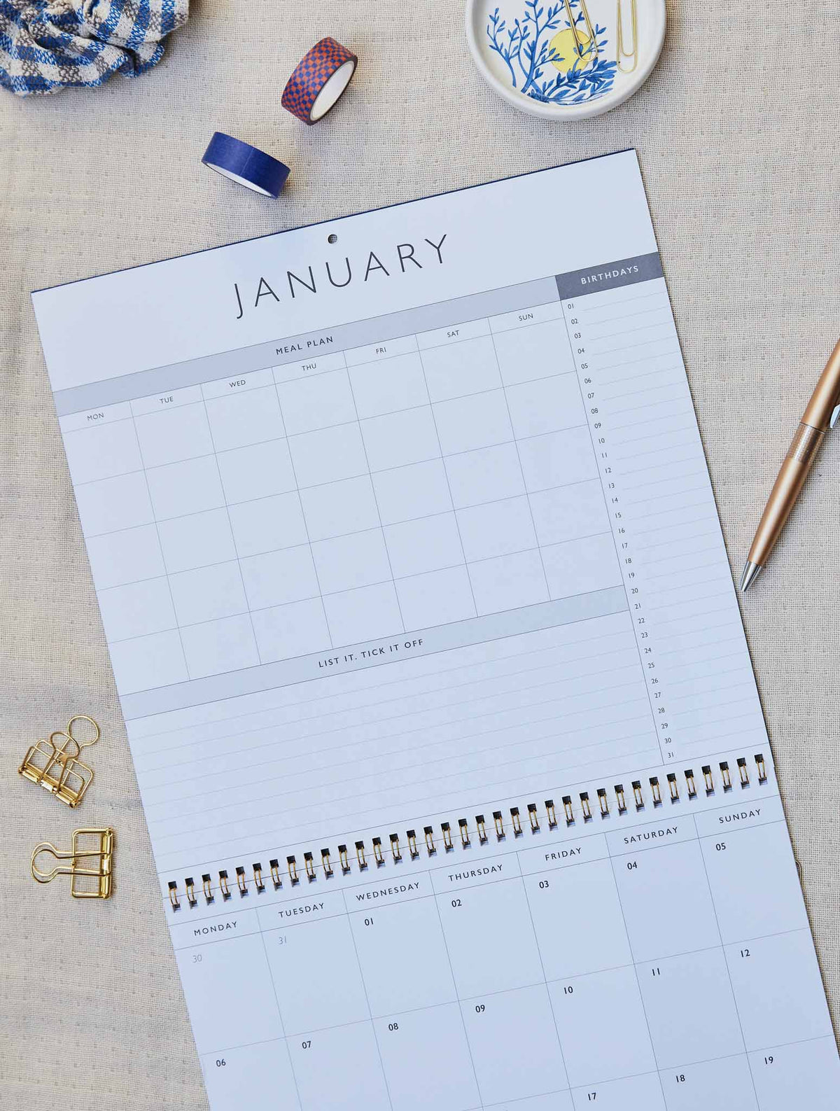 2025 Linen Calendar + Weekly Planner Blush Bundle + FREE GIFT!