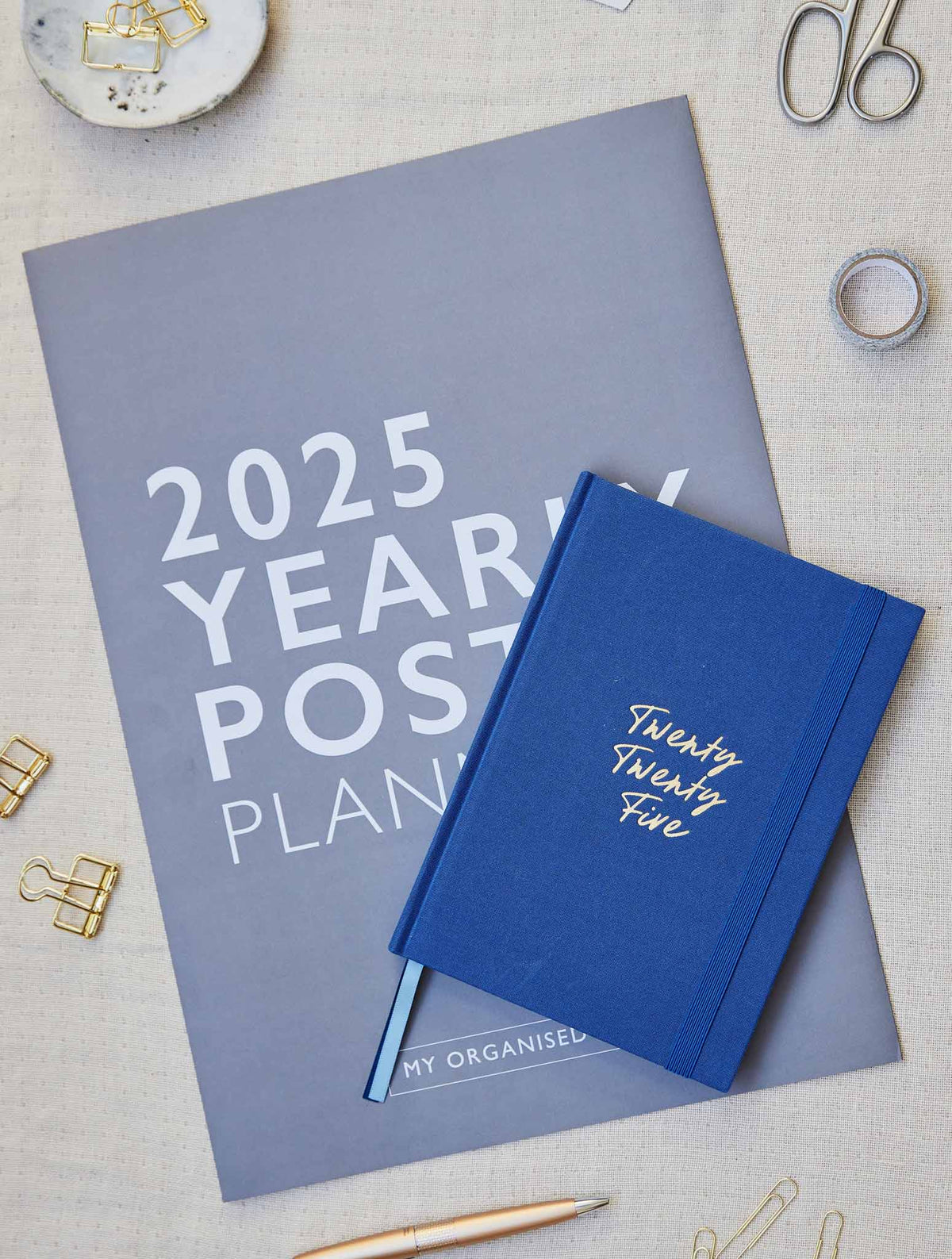 2025 Yearly Poster + Weekly Planner Indigo Bundle + FREE GIFT!