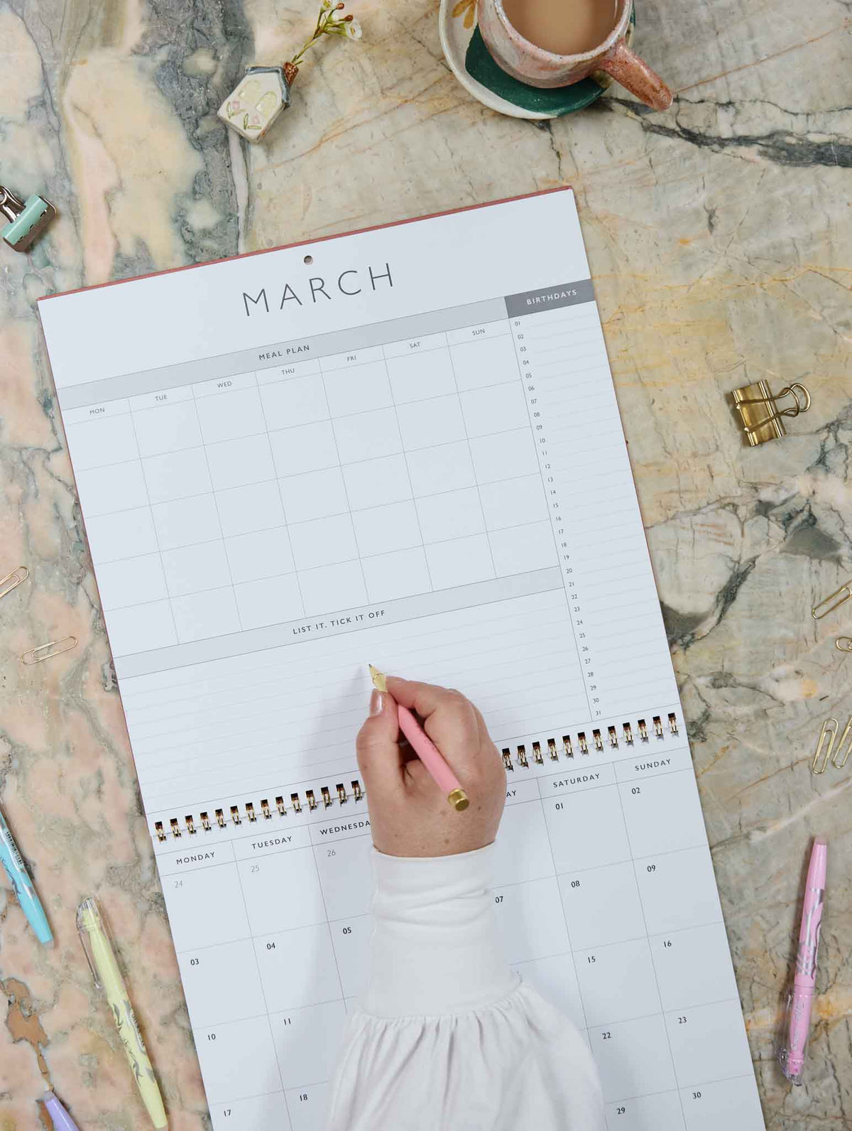 2026 Linen Planner &amp; Calendar. Rose. Preorder