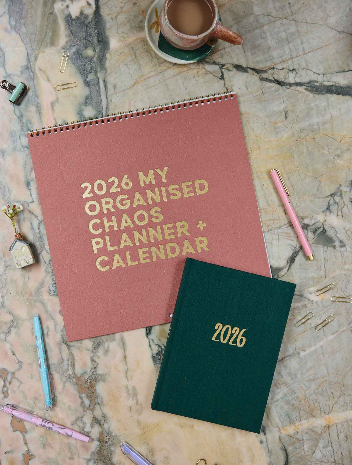 2026 Linen Planner Rose + Weekly Planner Fern Bundle