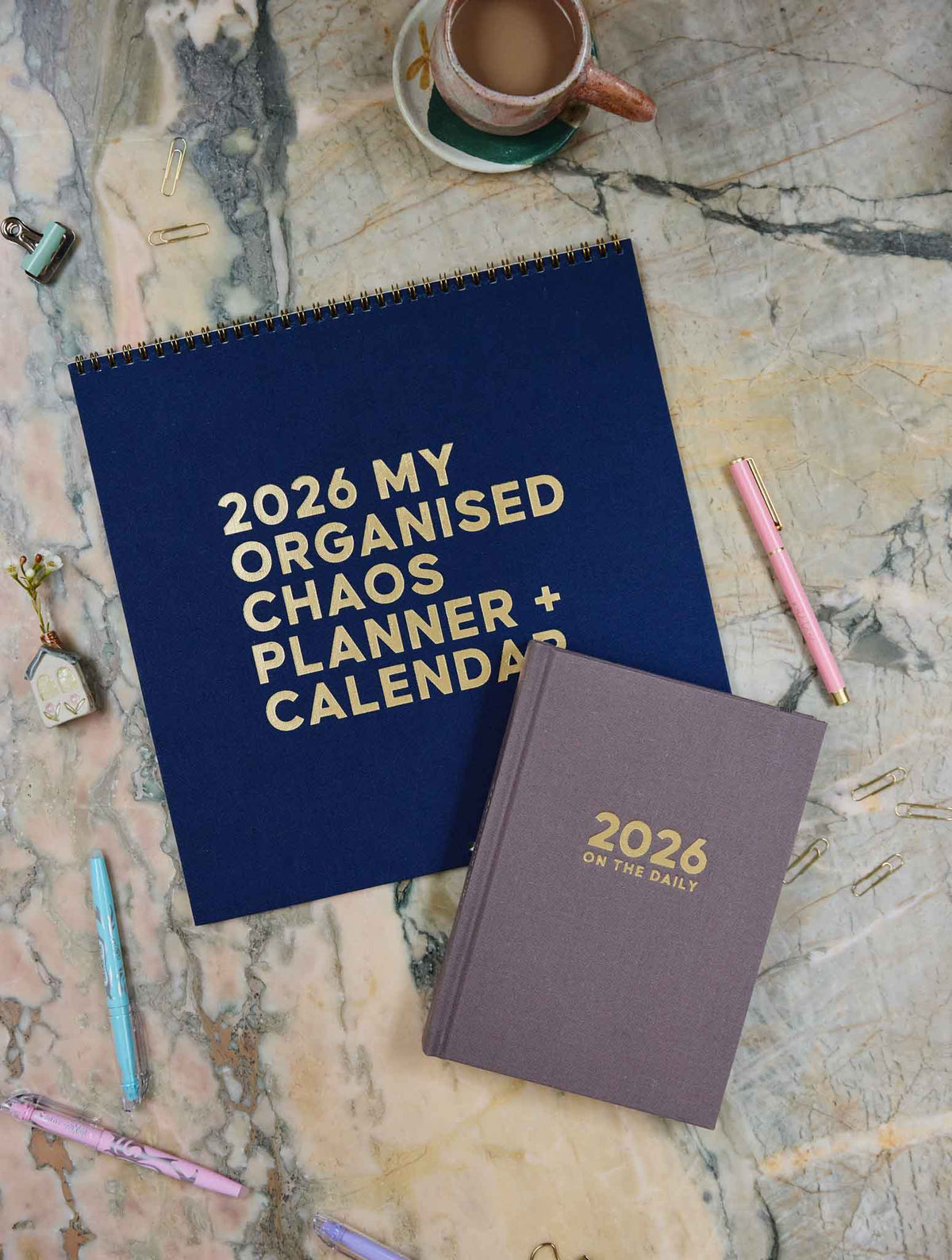 2026 Linen Planner Navy + On The Daily Planner Stone Bundle