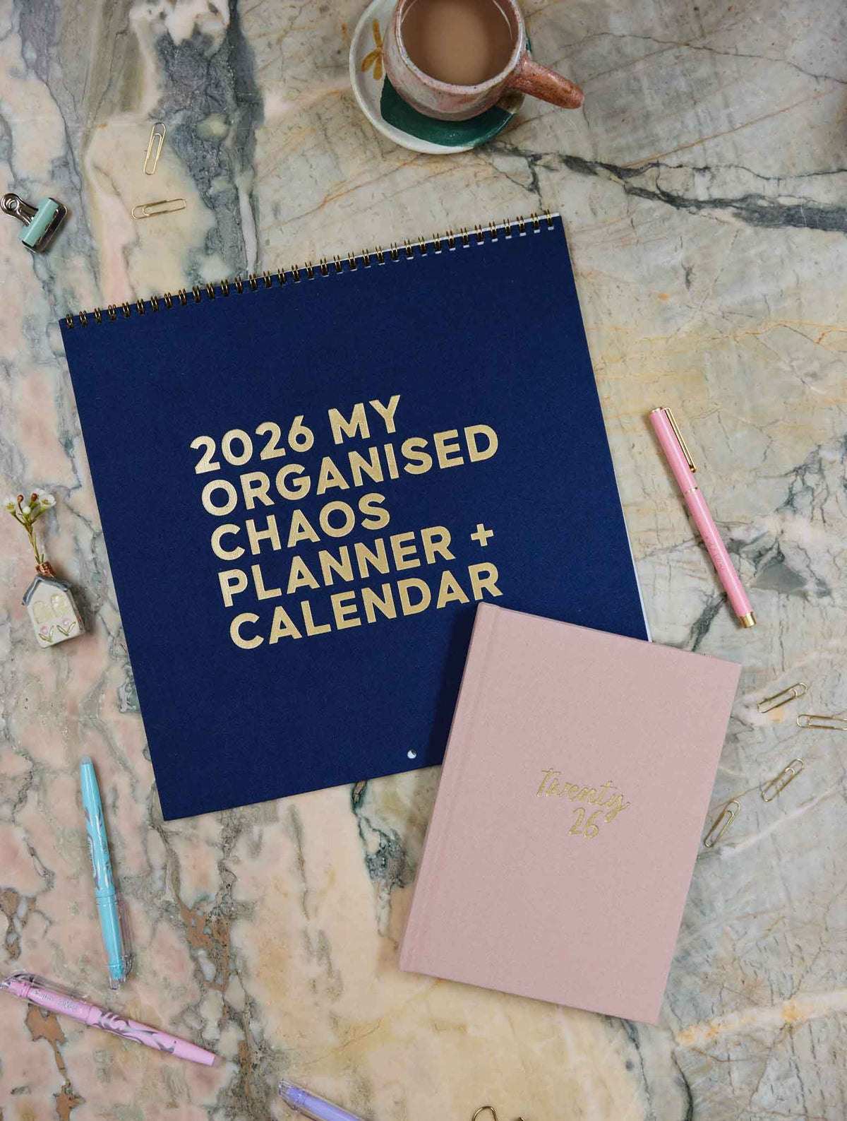 2026 Linen Planner Navy + Weekly Planner Blush Bundle