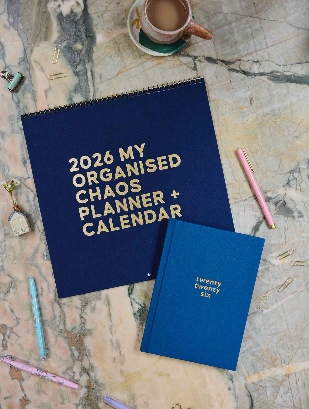 2026 Linen Planner Navy + Weekly Planner Sky Bundle