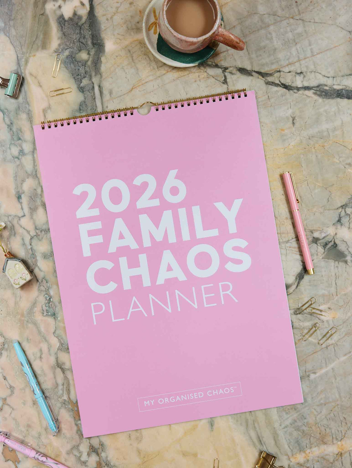 2026 Family Chaos Planner + Weekly Planner Blush Bundle
