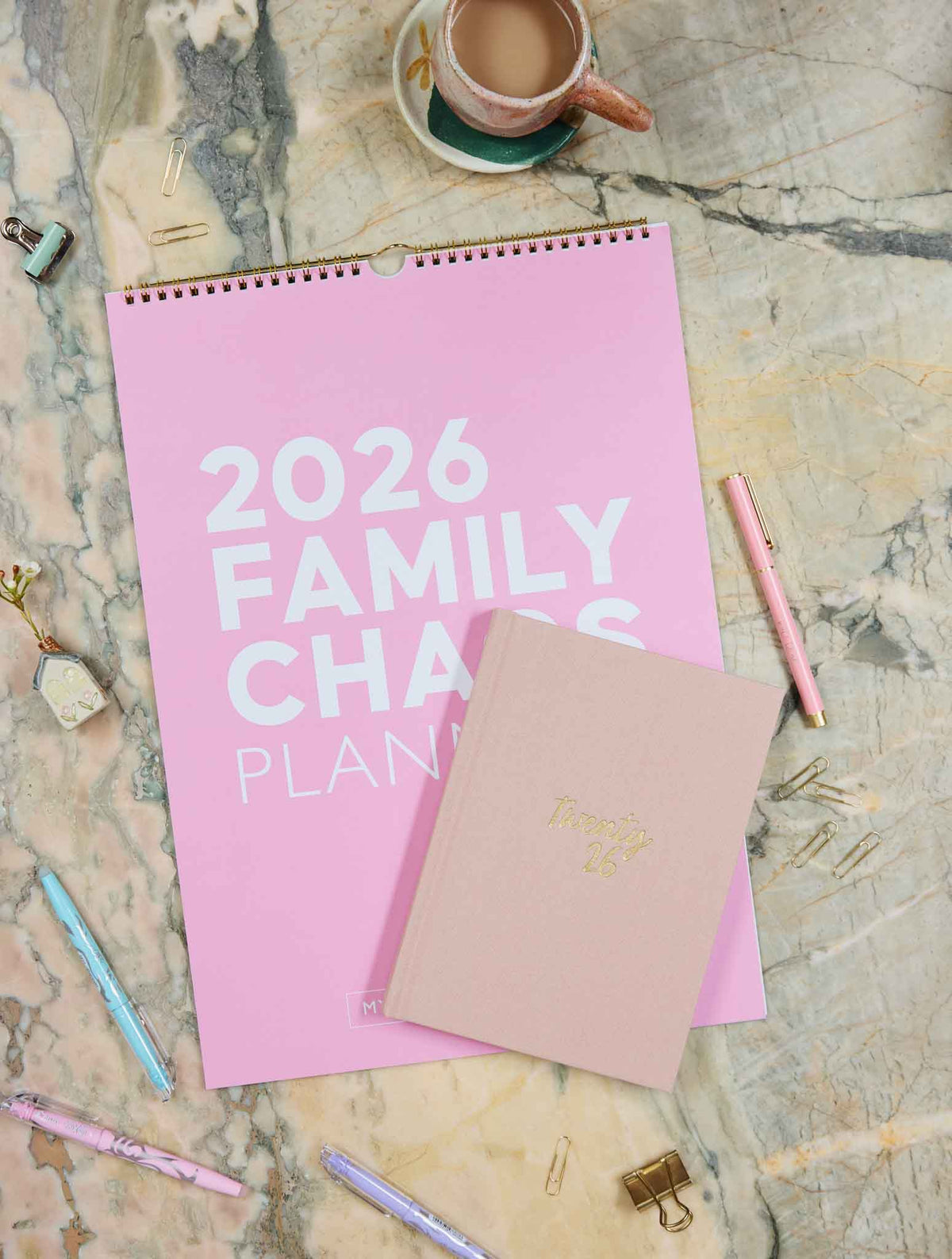 2026 Family Chaos Planner + Weekly Planner Blush Bundle