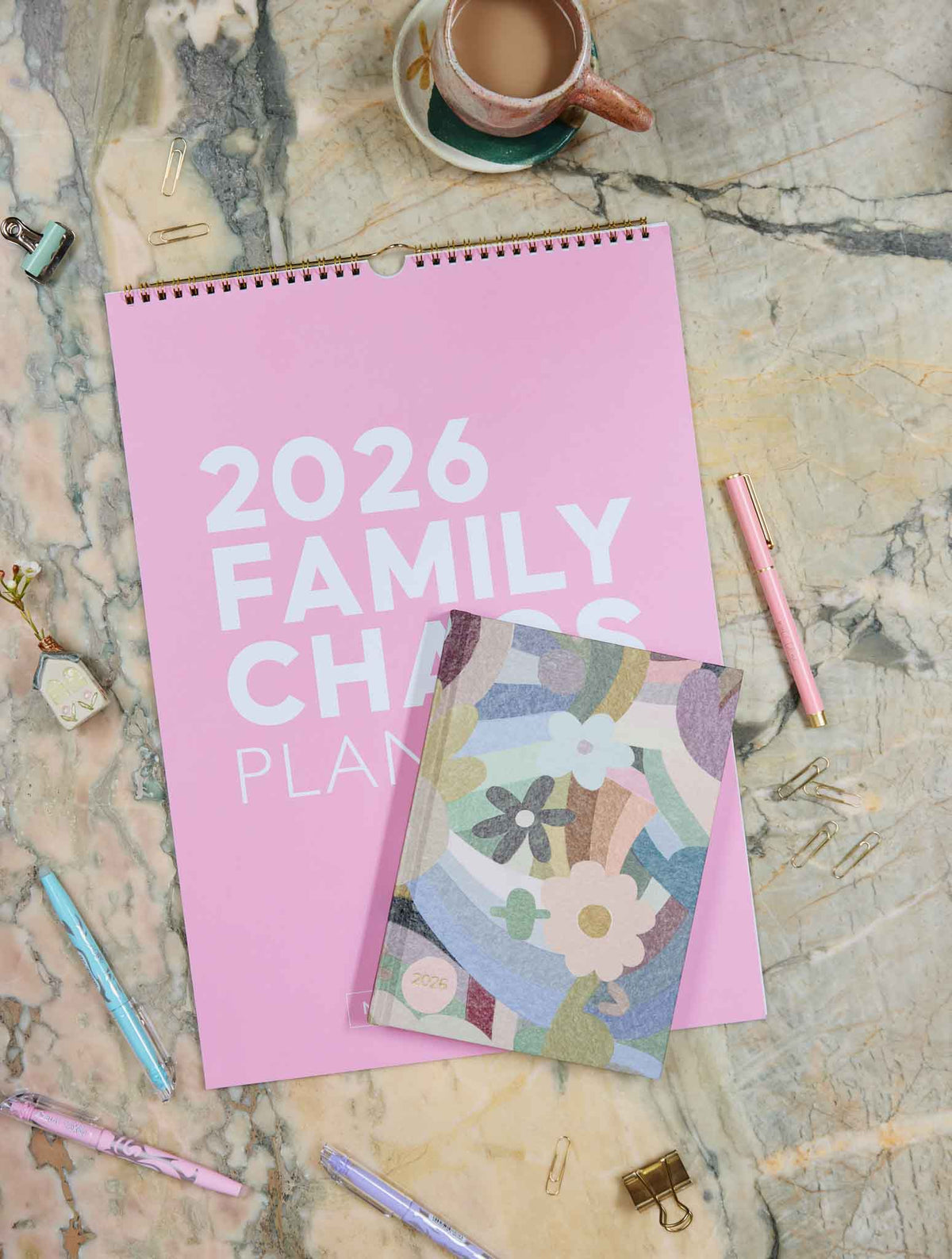 2026 Family Chaos Planner + Weekly Planner Flowers Bundle
