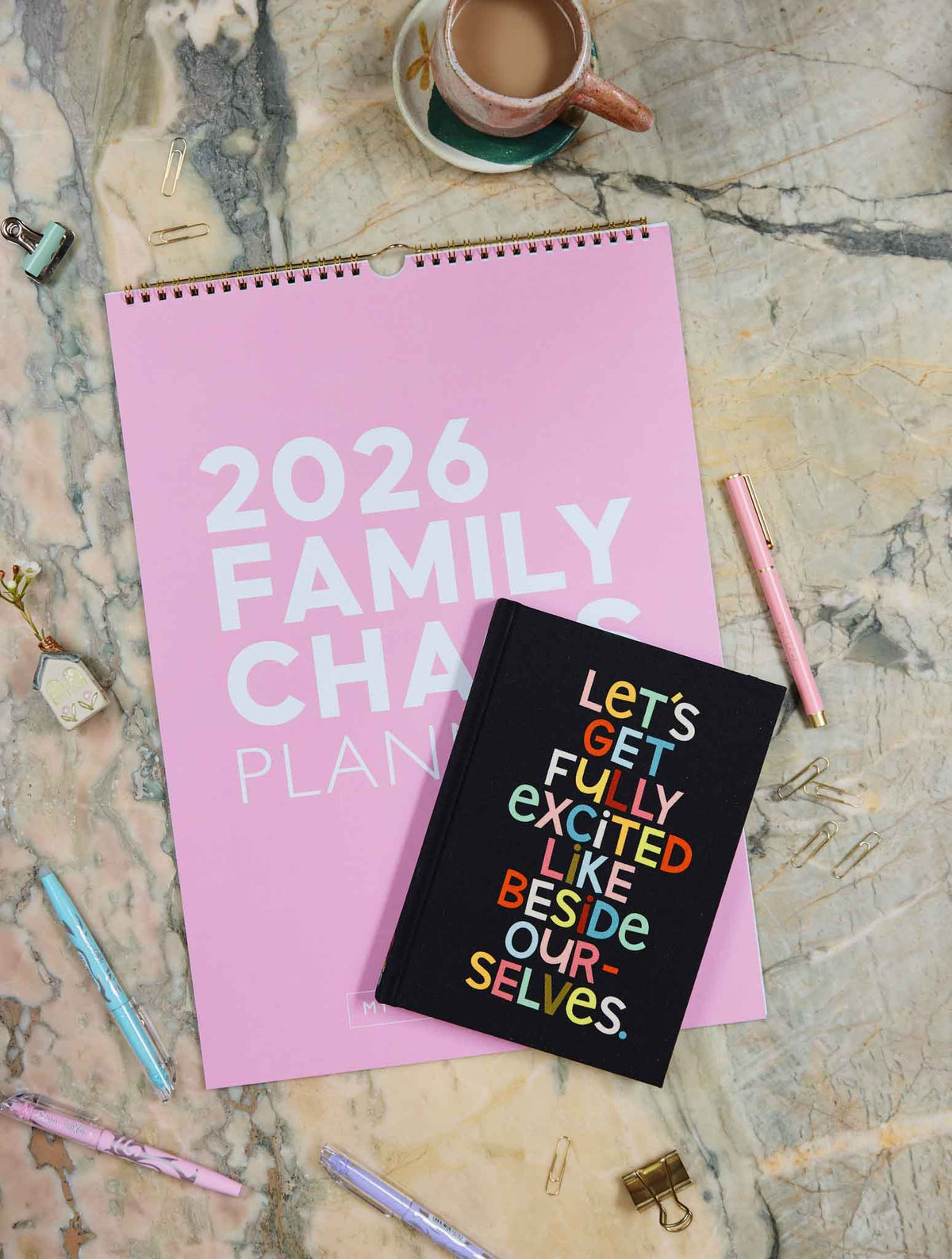 2026 Family Chaos Planner + Weekly Planner. Let's Get Excited Bundle
