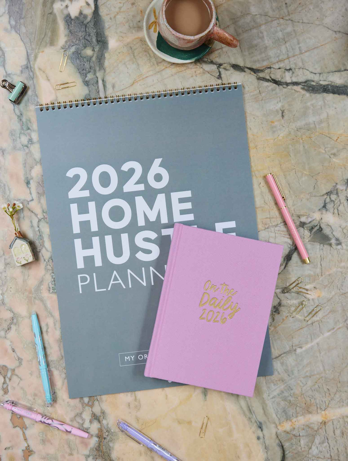 2026 Home Hustle Planner + On The Daily Planner Sorbet Bundle