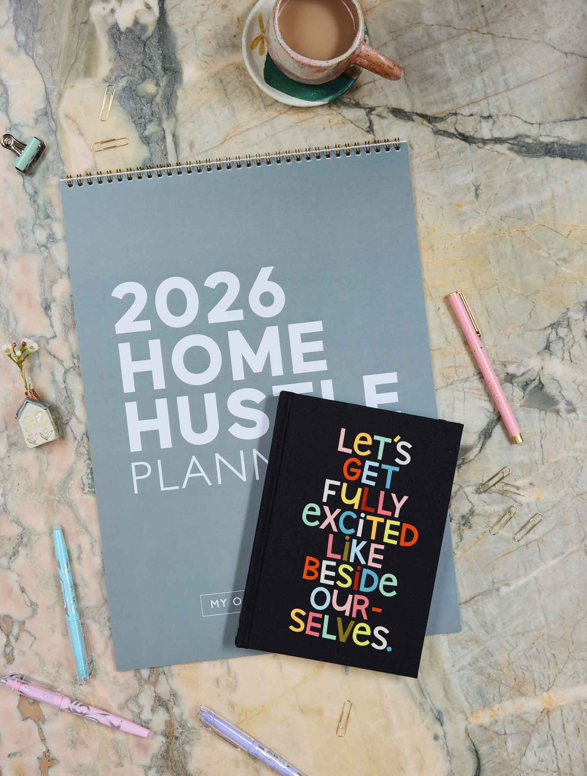 2026 Home Hustle Planner + Weekly Planner. Let's Get Excited Bundle