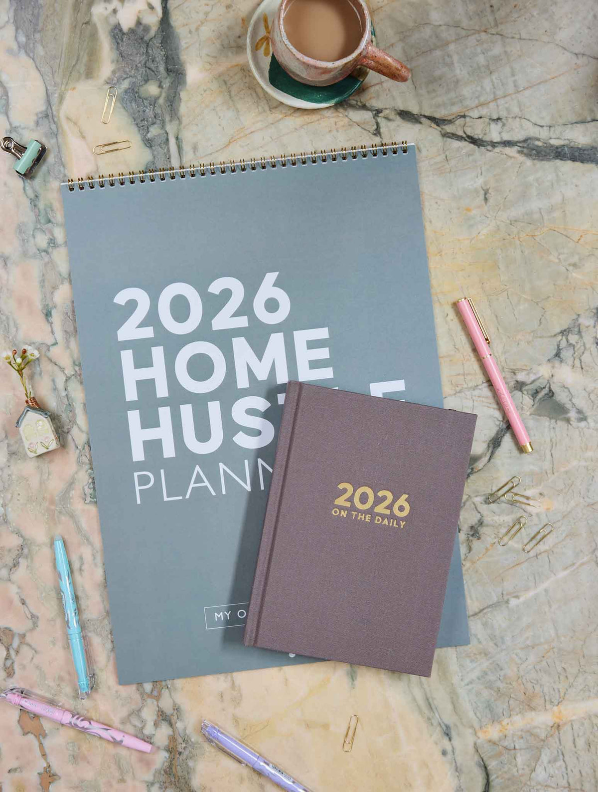 2026 Home Hustle Planner + On The Daily Planner Stone Bundle