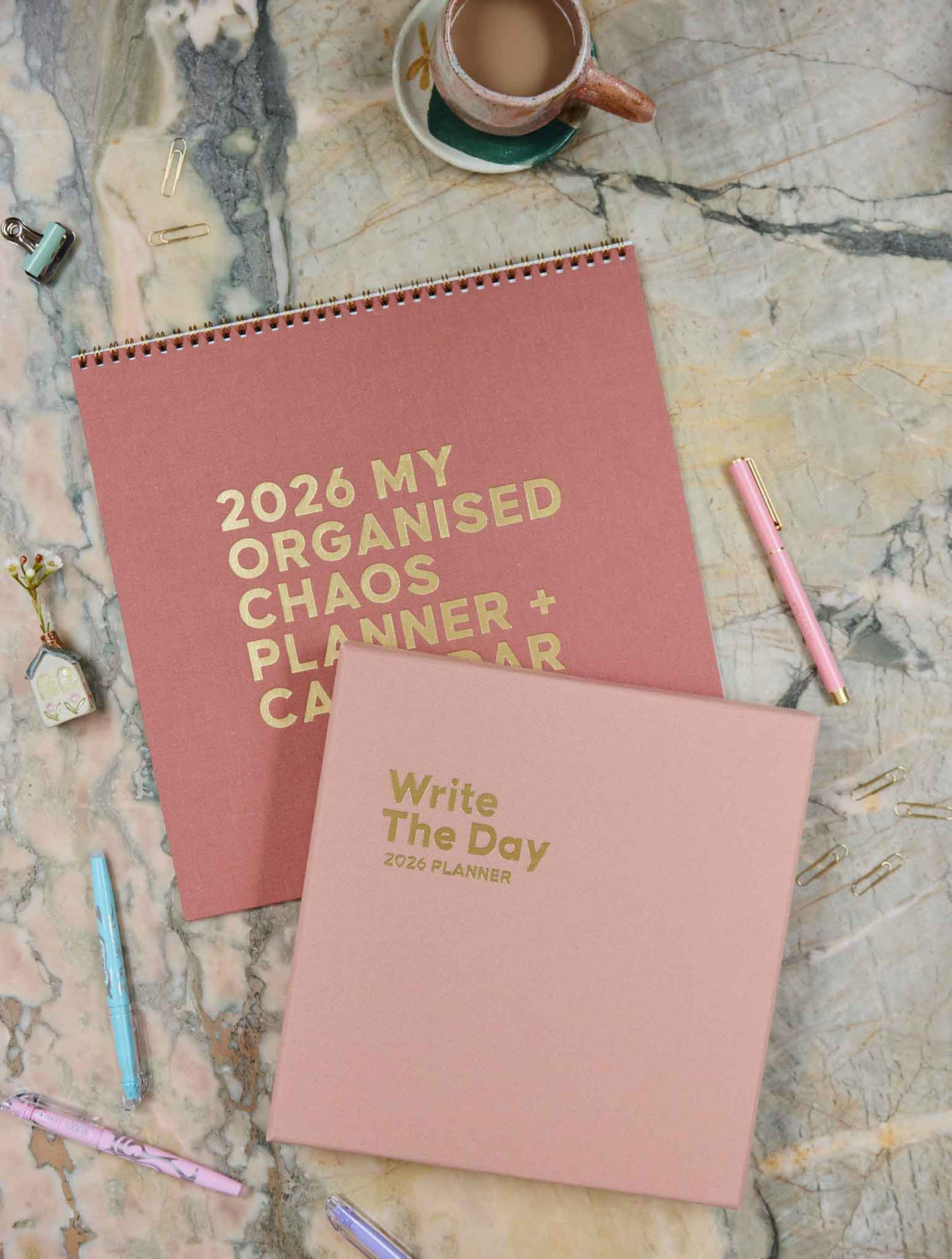2026 Linen Calendar Rose + Write The Day Planner Shell