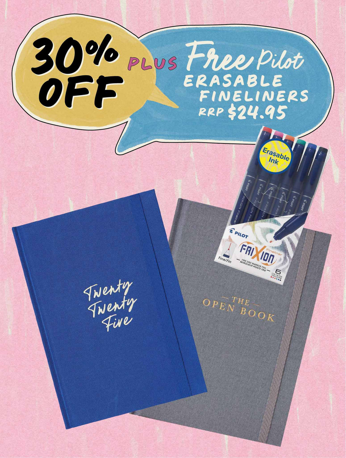 2025 Weekly Planner Indigo + Open Book Grey Bundle + FREE PEN PACK!