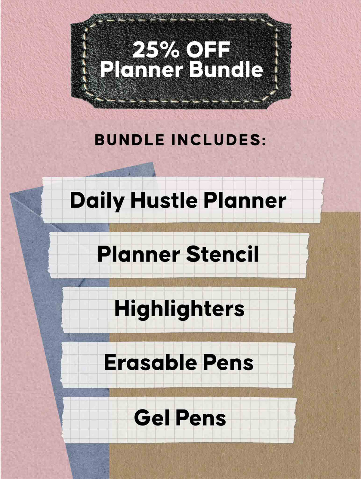 2026 Daily Hustle Planner Bundle. Rose