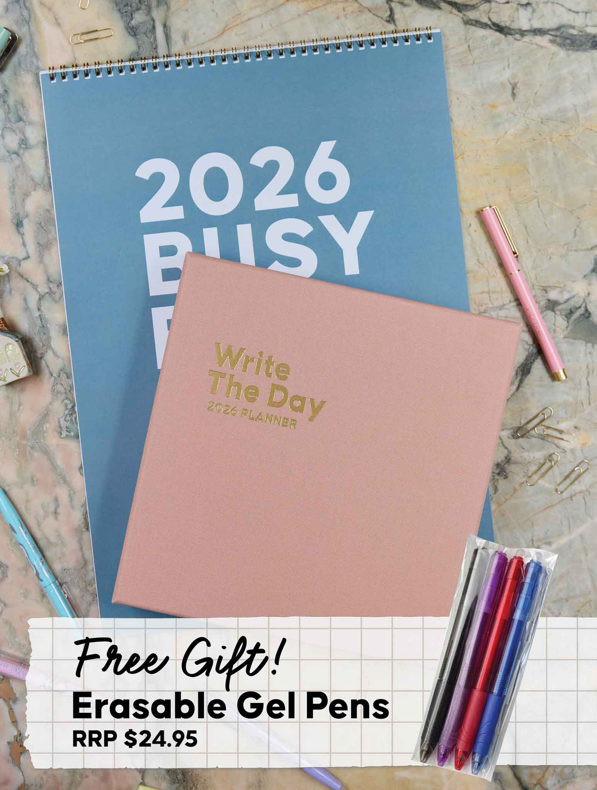 2026 Big Box Wall Planner + Write The Day Planner Shell Bundle + FREE PEN PACK!