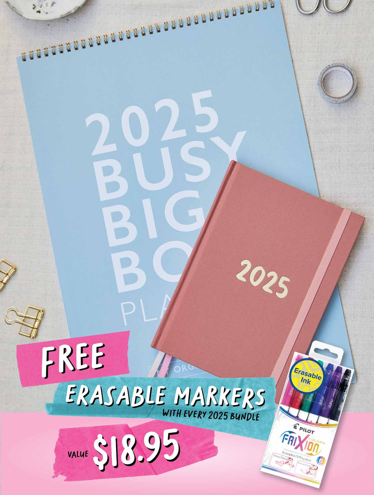 2025 Big Box + Weekly Planner Blush Bundle + FREE GIFT!