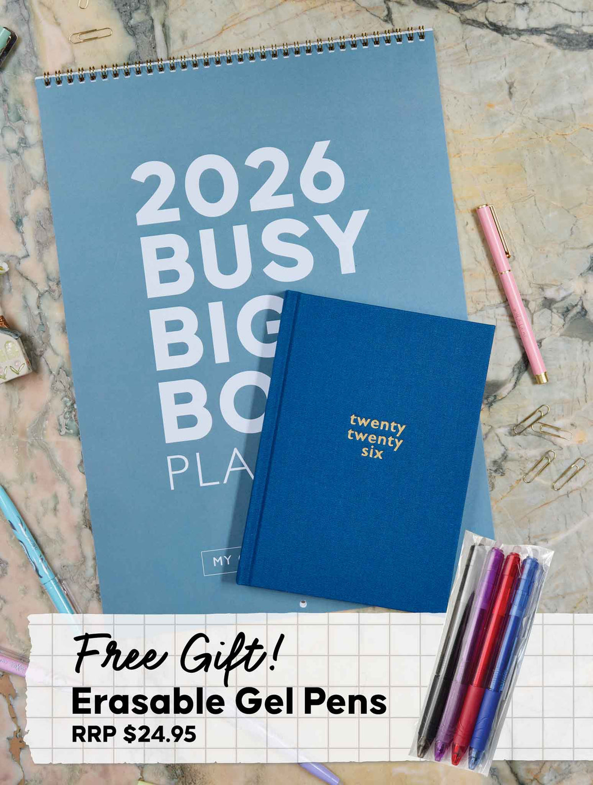 2026 Big Box Wall Planner + Weekly Planner Sky Bundle + FREE PEN PACK!