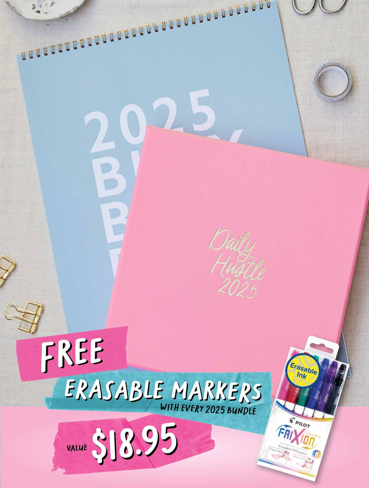 2025 Big Box + Daily Hustle Planner Bundle + FREE GIFT!