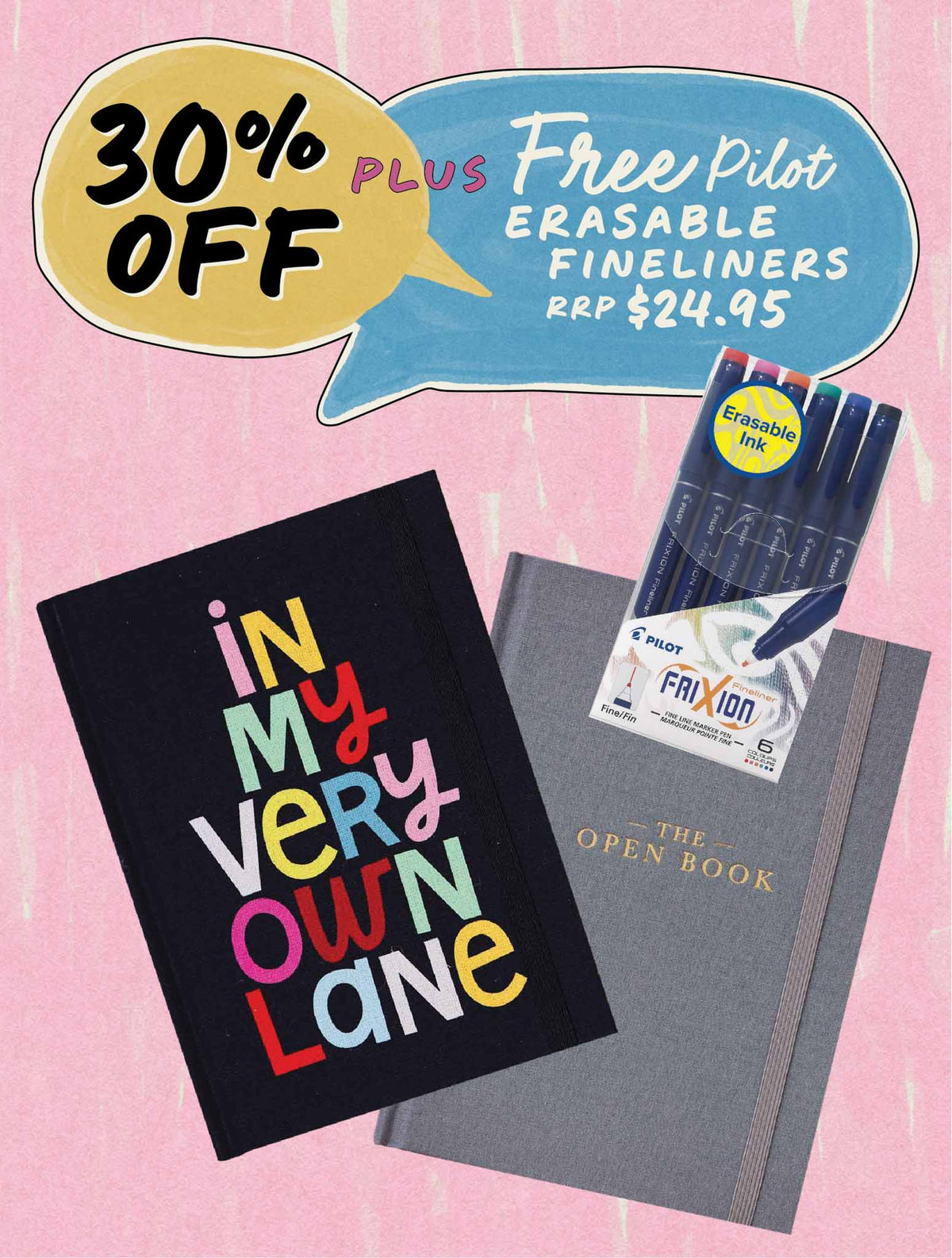 2025 Weekly Planner In My Lane + Open Book Grey Bundle + FREE PEN PACK!