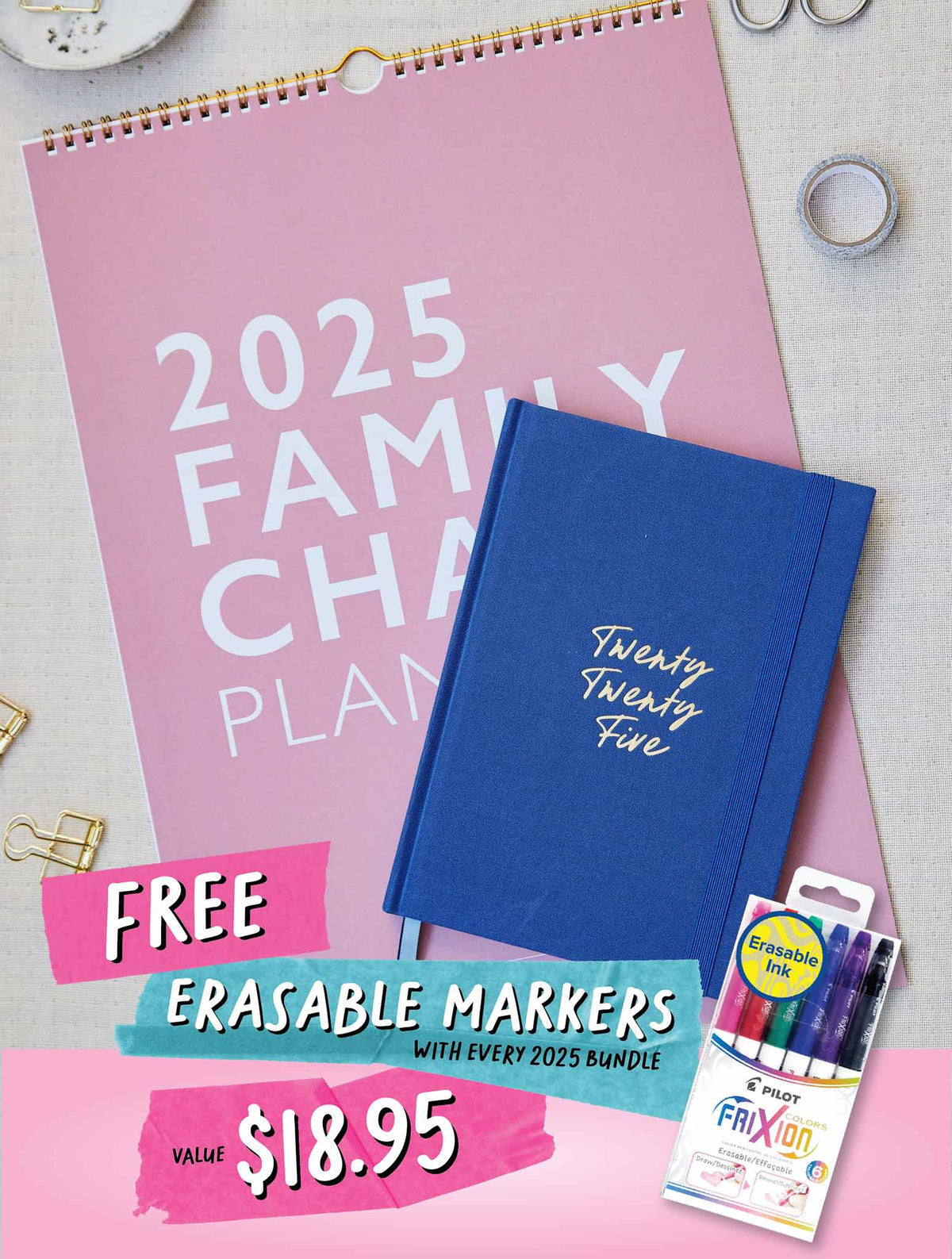 2025 Family Chaos + Weekly Planner Indigo Bundle + FREE GIFT!