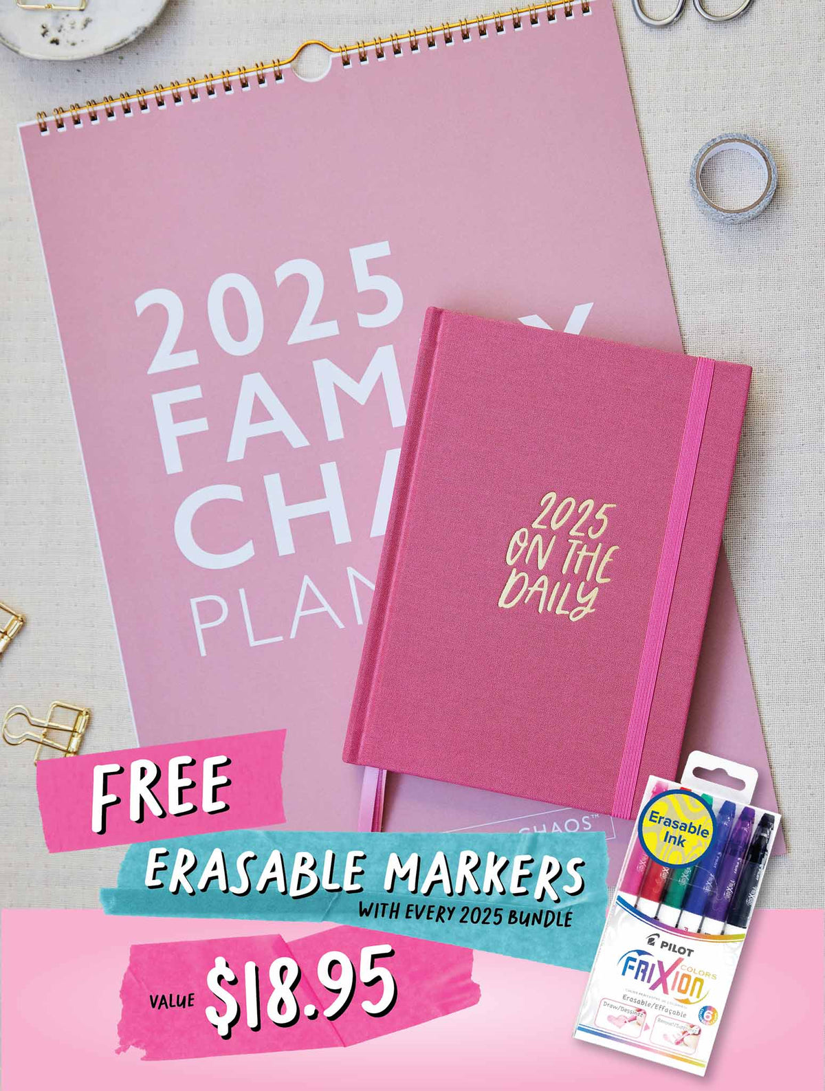 2025 Family Chaos + On The Daily Planner Bundle + FREE GIFT!