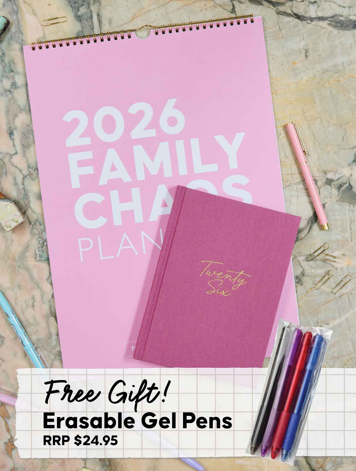 2026 Family Chaos Planner + Weekly Planner Dusk Bundle + FREE PEN PACK!