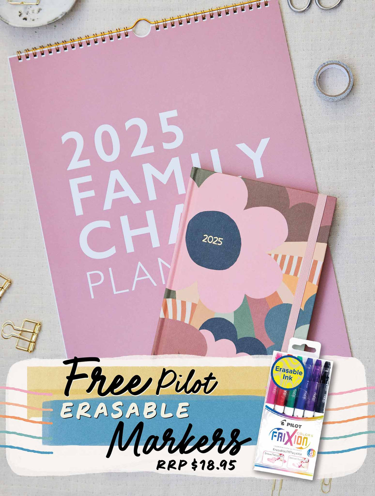 2025 Family Chaos + Weekly Planner Peony Bundle + FREE GIFT!