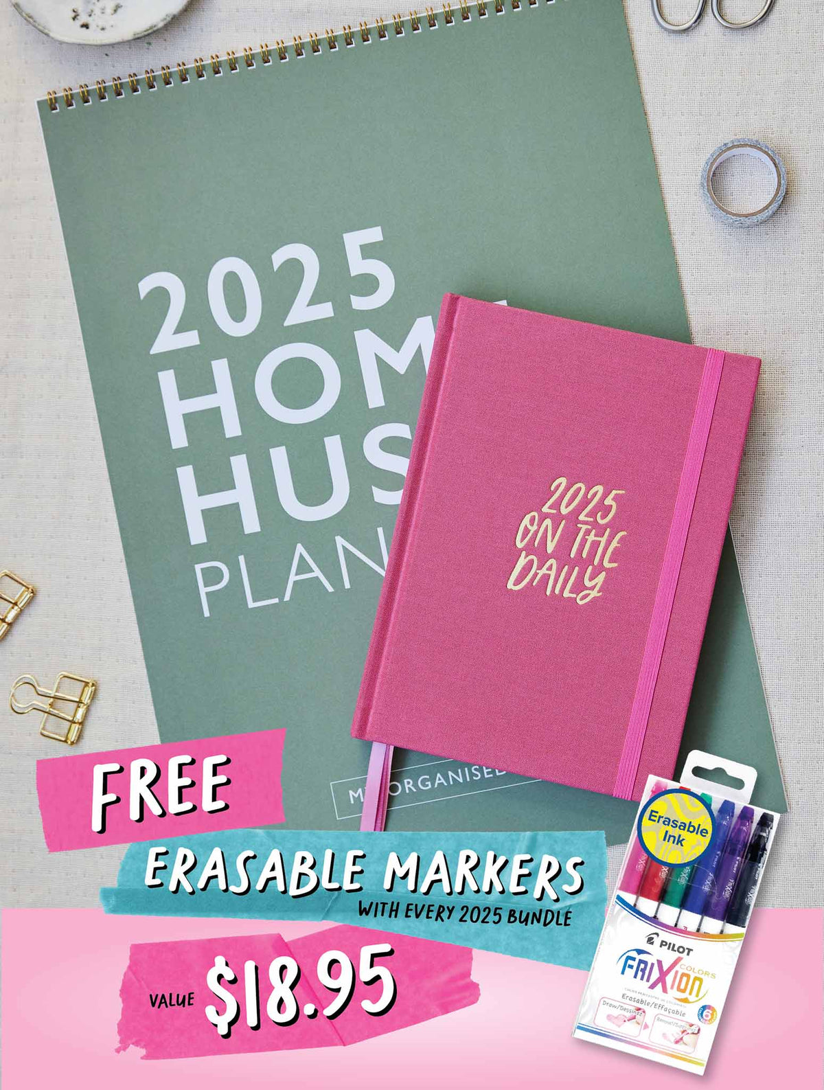 2025 Home Hustle + On The Daily Planner Bundle + FREE GIFT!