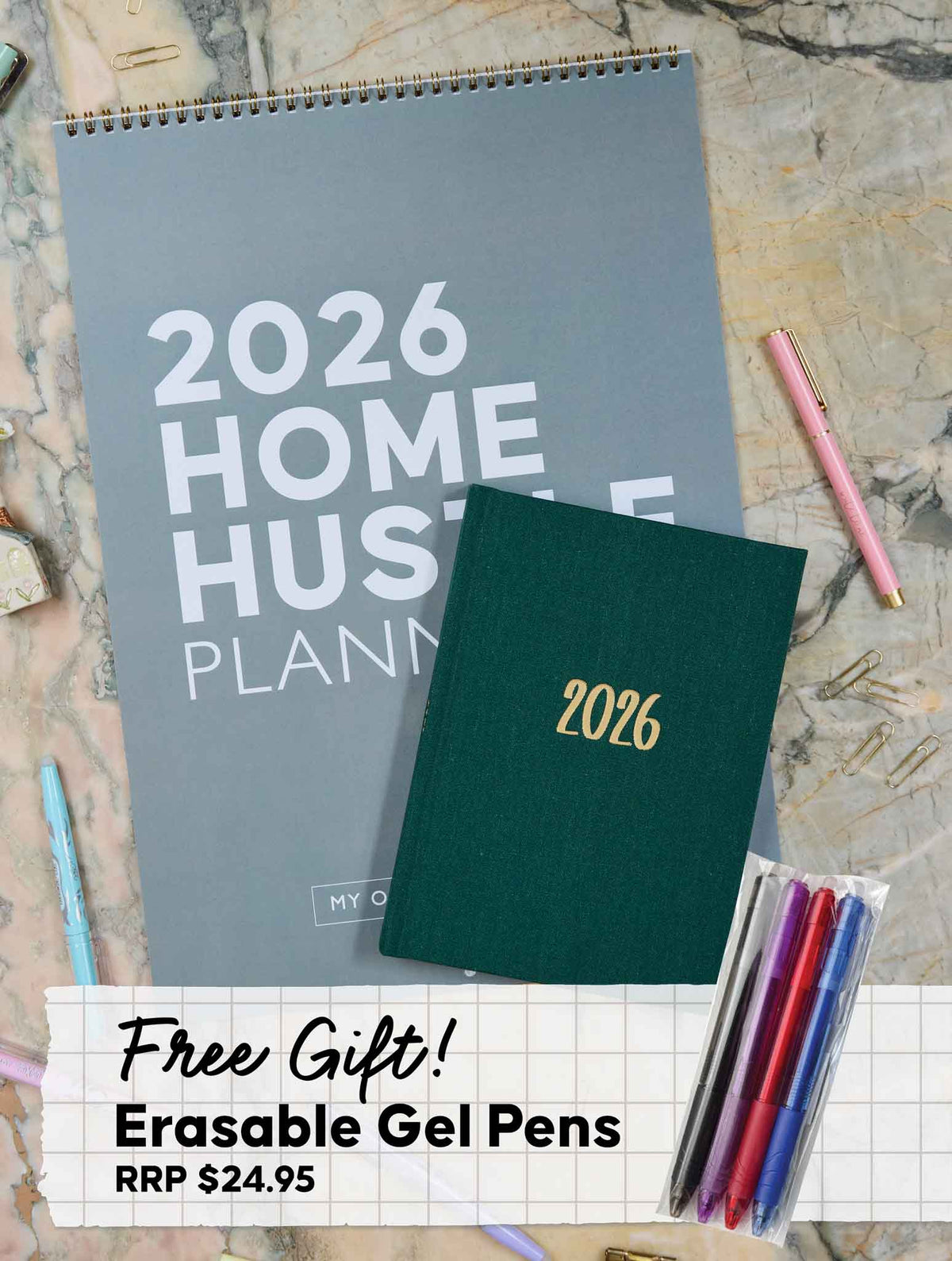 2026 Home Hustle Planner + Weekly Planner Fern Bundle + FREE PEN PACK!