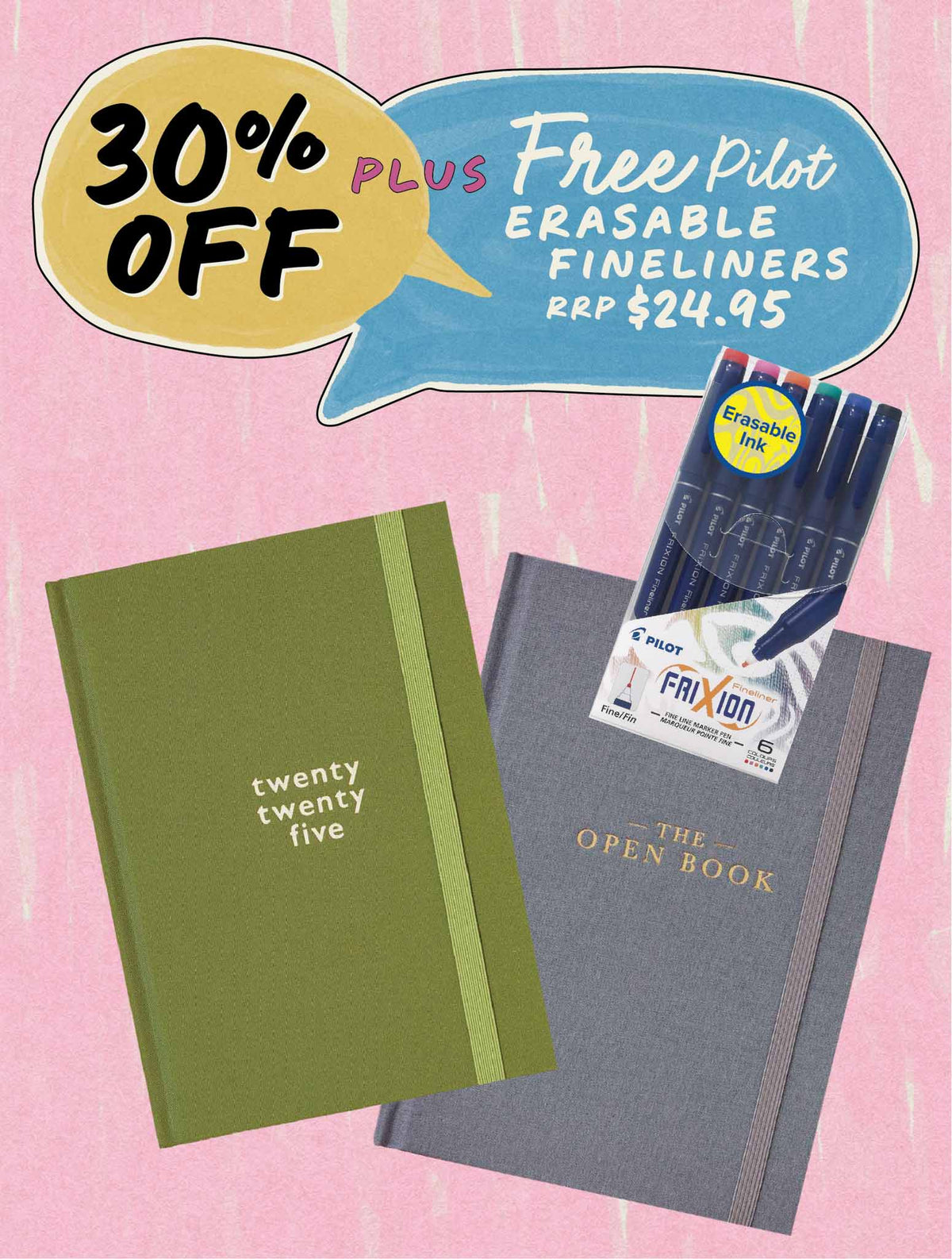 2025 Weekly Planner Forest + Open Book Grey Bundle + FREE PEN PACK!