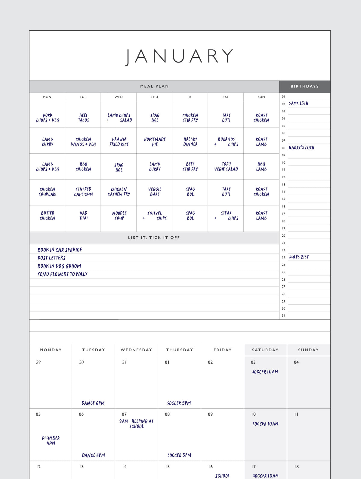 2027 Linen Planner & Calendar. Pink. Preorder
