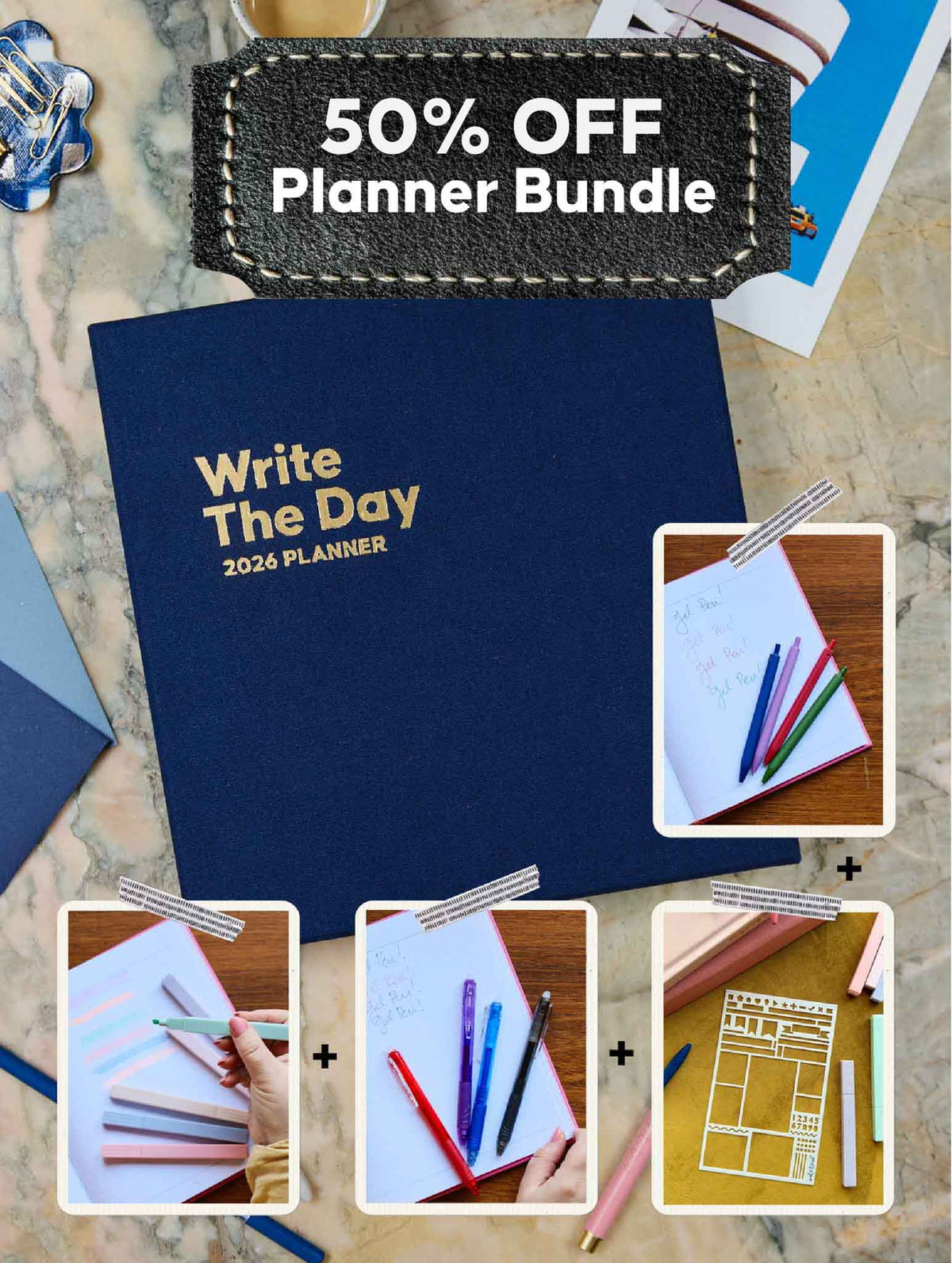 2026 Write The Day Planner Bundle. Navy