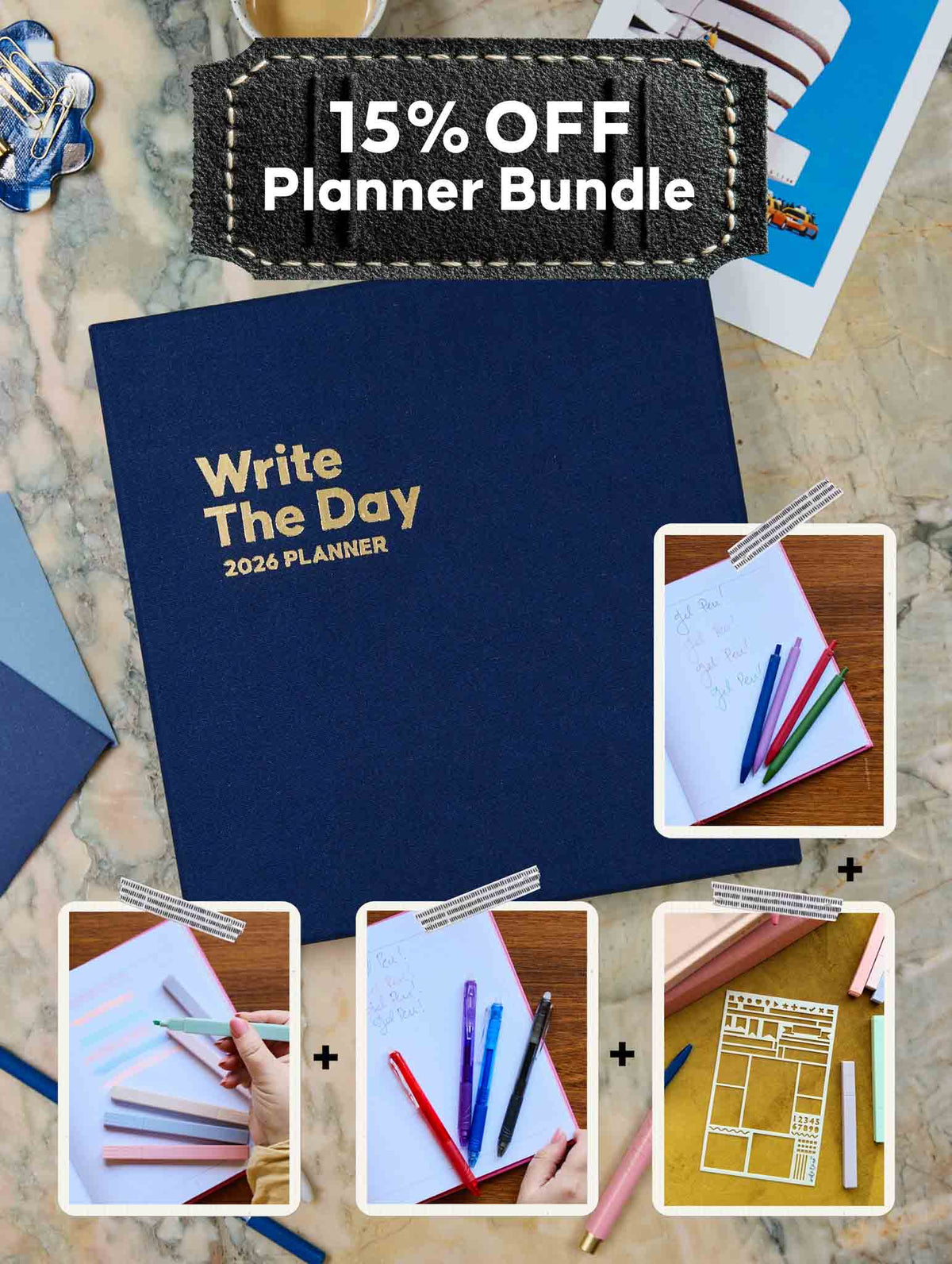 2026 Write The Day Planner Bundle. Navy