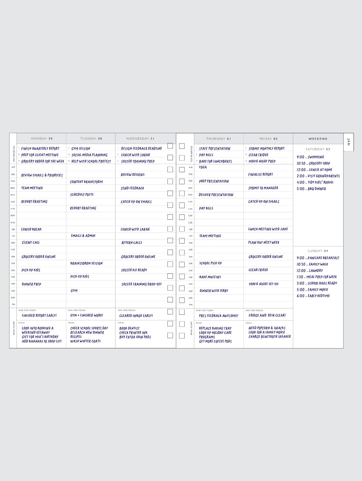2026 Write The Day Planner. Navy. Preorder