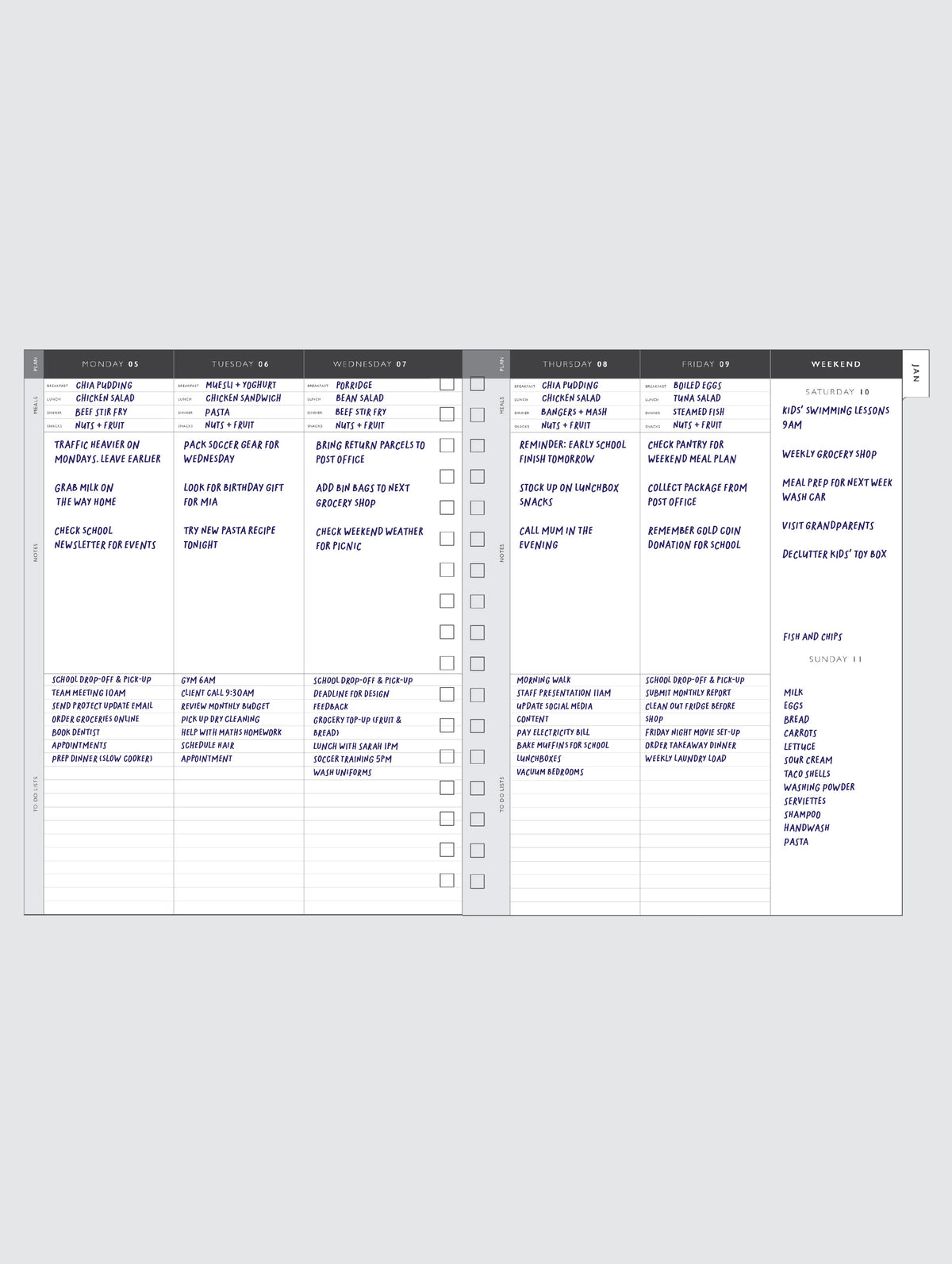 2026 Write The Day Planner. Navy. Preorder
