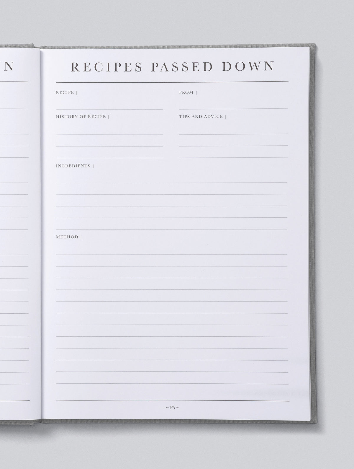 Recipes Passed Down. Stone. Slightly Imperfect